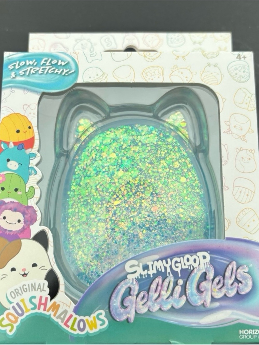 Squishmallows Glitter Cat Gelli Gel - Iridescent Green